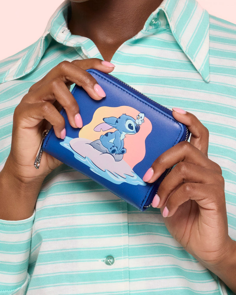 Load image into Gallery viewer, Loungefly Disney Lilo And Stitch Animal Sitting On Rock With Bird Zip Around Wallet - LF Lovers
