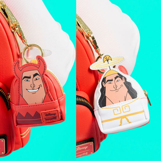 Loungefly Disney Emperor's New Groove Devil & Angel Kronk Reversible Mini Backpack Keychain Charm