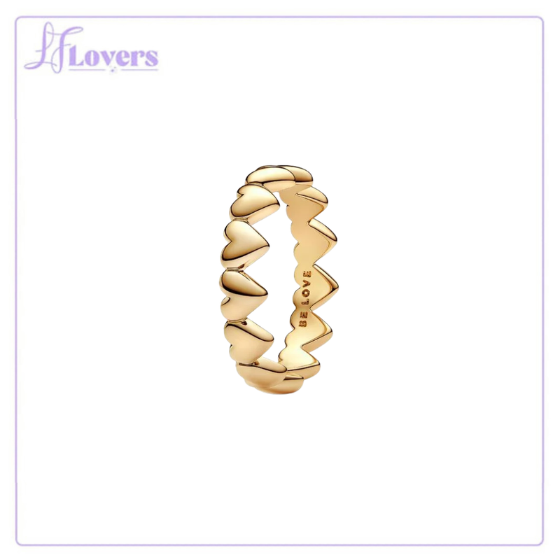 Load image into Gallery viewer, Pandora Row of Hearts Ring - Size 60
