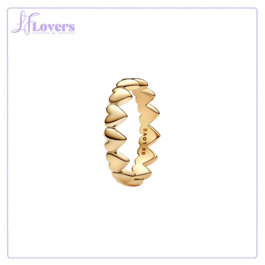 Pandora Row of Hearts Ring - Size 60