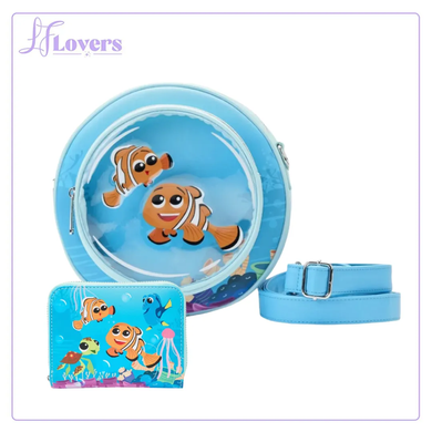 OUTLET - Loungefly Disney Finding Nemo 20th Anniversary Bubble Pocket Bubble Pocket Crossbody and FREE wallet - DISPLAY