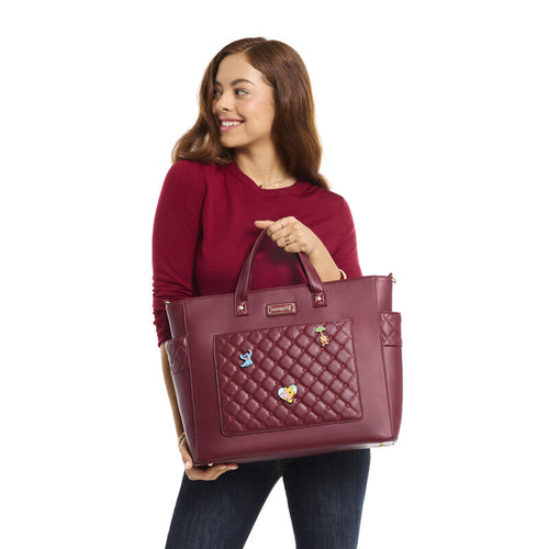 Loungefly The Mo Red Pin Trader Convertible Tote Bag