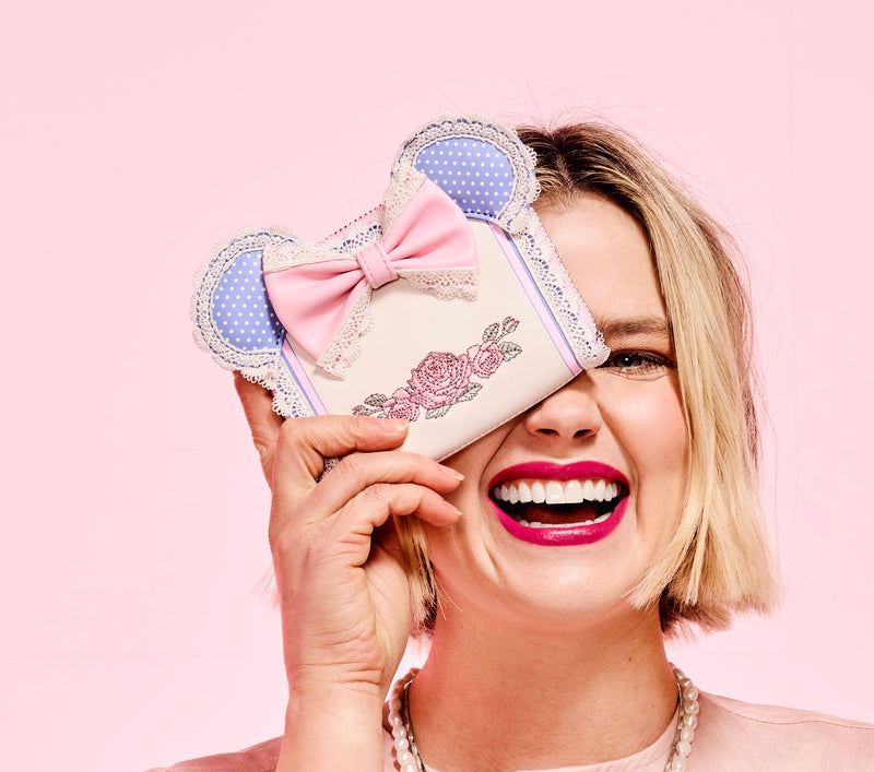 Load image into Gallery viewer, Loungefly Disney Minnie Floral And Lace Ears Zip Around Wallet - LF Lovers
