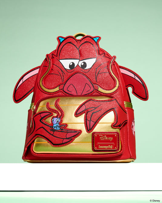 Loungefly Disney Mulan Mushu Glitter Cosplay Mini Backpack