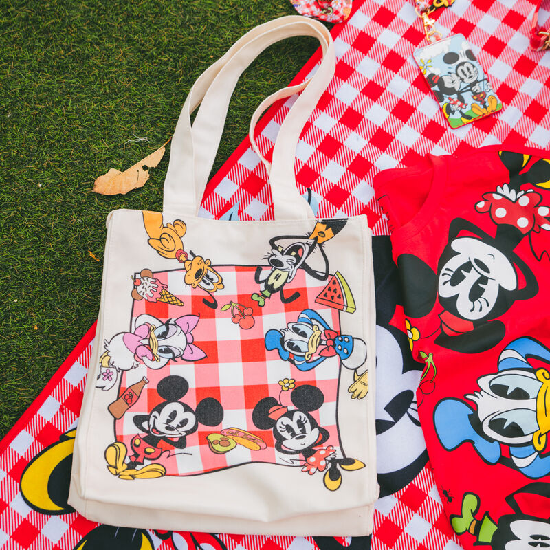 Load image into Gallery viewer, Loungefly Disney Mickey and Friends Picnic Canvas Tote Bag - LF Lovers
