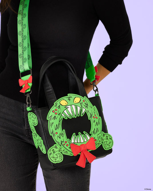 Loungefly Disney NIghtmare Before Christmas Man-Eating Wreath Mini Tote Crossbody Bag - LF Lovers