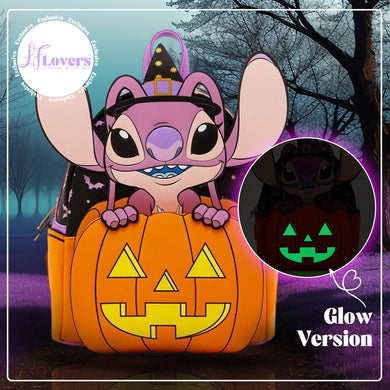 LFLovers Exclusive - Loungefly Disney Lilo & Stitch: The Series Glow-In-The-Dark Angel Jack-o-Lantern Mini Backpack