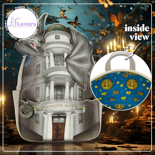 Loungefly Harry Potter Gringotts Bank and Dragon Mini Backpack - LF Lovers