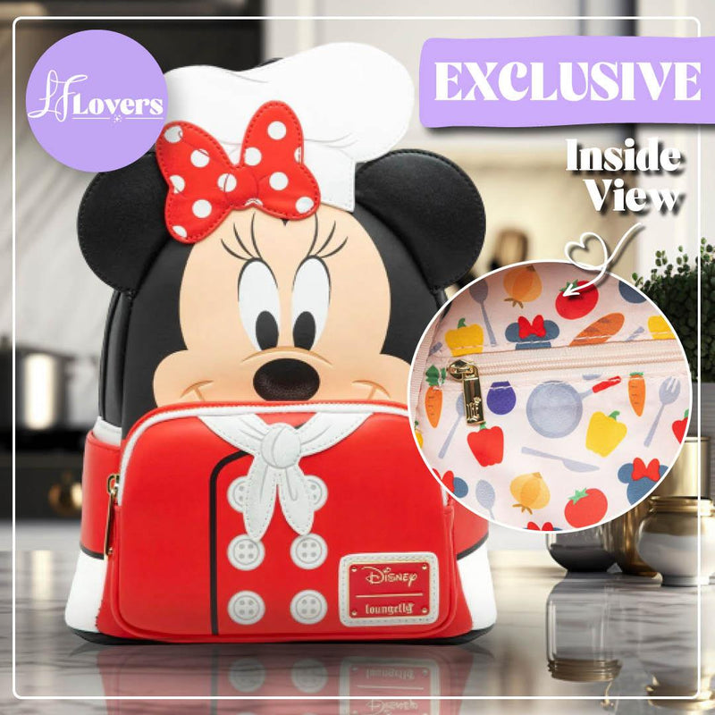 Load image into Gallery viewer, Loungefly Disney Chef Minnie Cosplay Mini Backpack - LF Lovers
