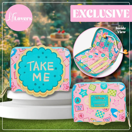 Loungefly Disney Alice In Wonderland Take Me Cookies Zip Around Wallet