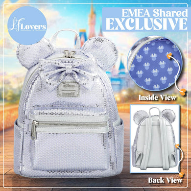 Loungefly Disney Minnie Mouse Silver Ear Mini Backpack - EMEA Exclusive