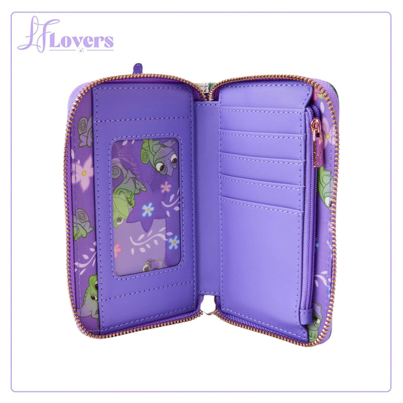 Load image into Gallery viewer, Loungefly Disney Tangled Rapunzel Swinging From Tower Zip Around Wallet
