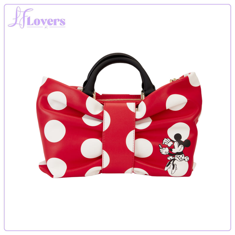 Load image into Gallery viewer, Loungefly Disney Minnie Rocks The Dots Figural Bow Crossbody - LF Lovers
