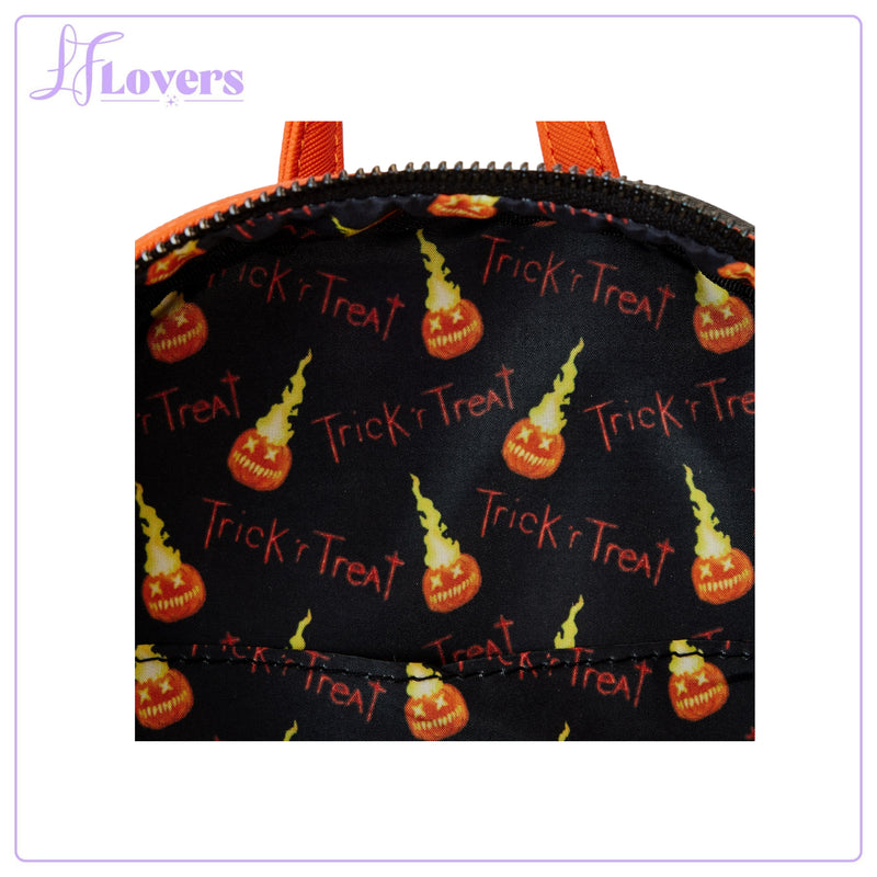Load image into Gallery viewer, Loungefly Legendary Pictures Trick R Treat Pumpkin Sam Cosplay Mini Backpack
