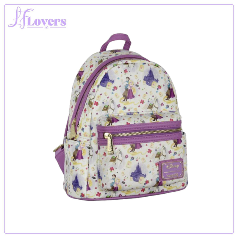 Load image into Gallery viewer, LF Lovers Exclusive - Loungefly Disney Tangled AOP Mini Backpack - LF Lovers
