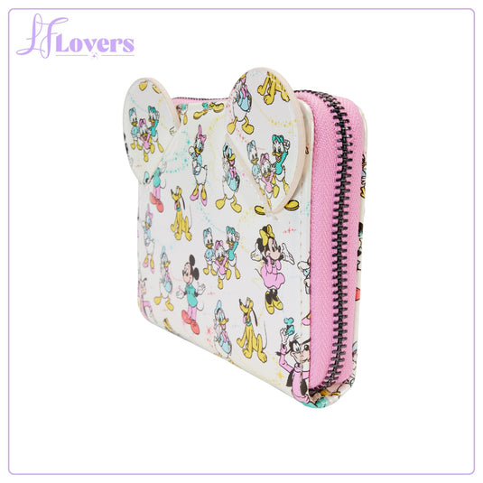 Loungefly Disney D100 AOP Zip Around Wallet