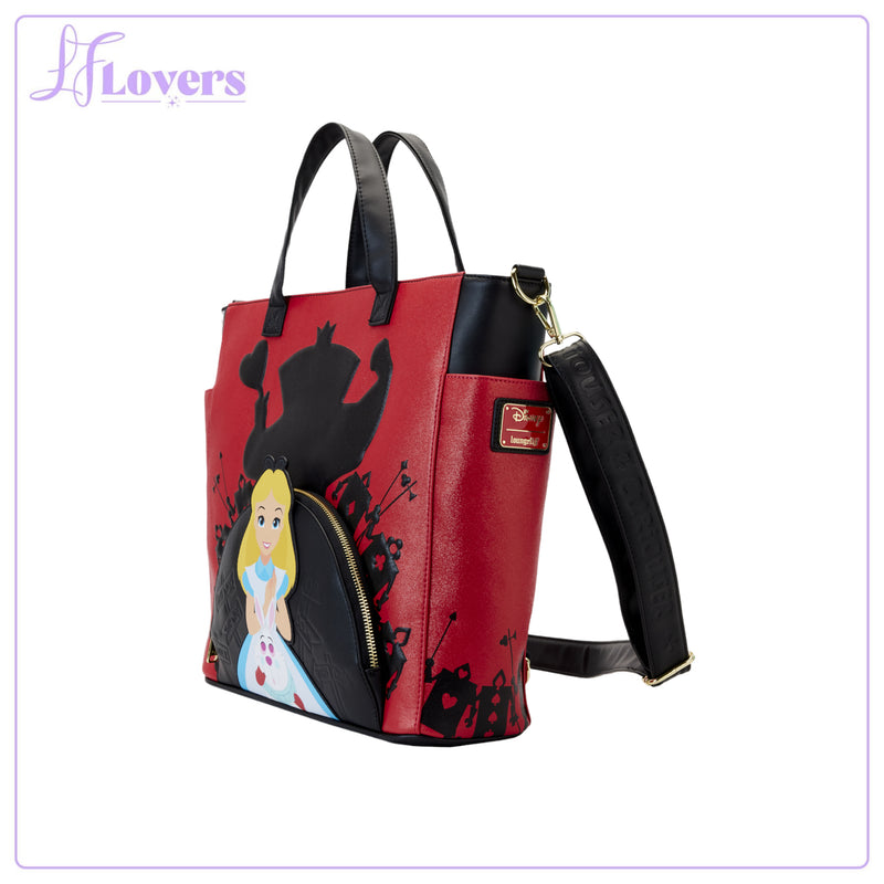 Load image into Gallery viewer, Loungefly Disney Alice in Wonderland Villains Convertible Crossbody
