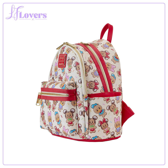 Loungefly Disney Mickey and Friends Gingerbread Cookie AOP Ear Holder Mini Backpack - LF Lovers