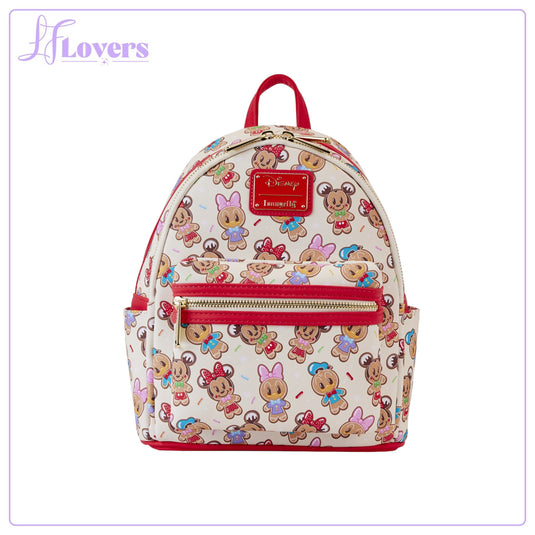 Loungefly Disney Mickey and Friends Gingerbread Cookie AOP Ear Holder Mini Backpack