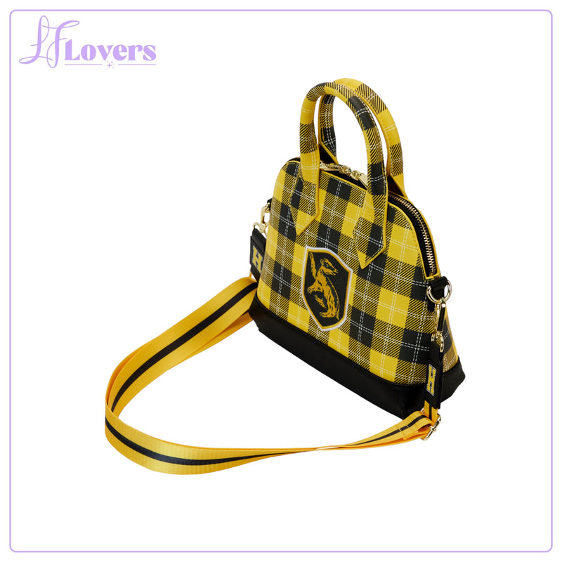 Load image into Gallery viewer, Loungefly Warner Brothers Harry Potter Hufflepuff Plaid Crossbody
