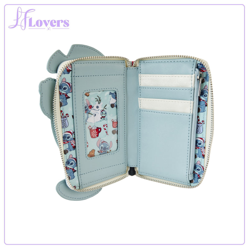 Load image into Gallery viewer, Loungefly Disney Stitch Holiday Cosplay Zip Around Wallet
