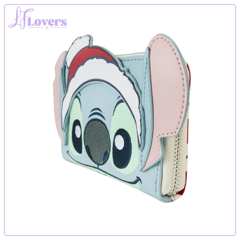 Load image into Gallery viewer, Loungefly Disney Stitch Holiday Cosplay Zip Around Wallet
