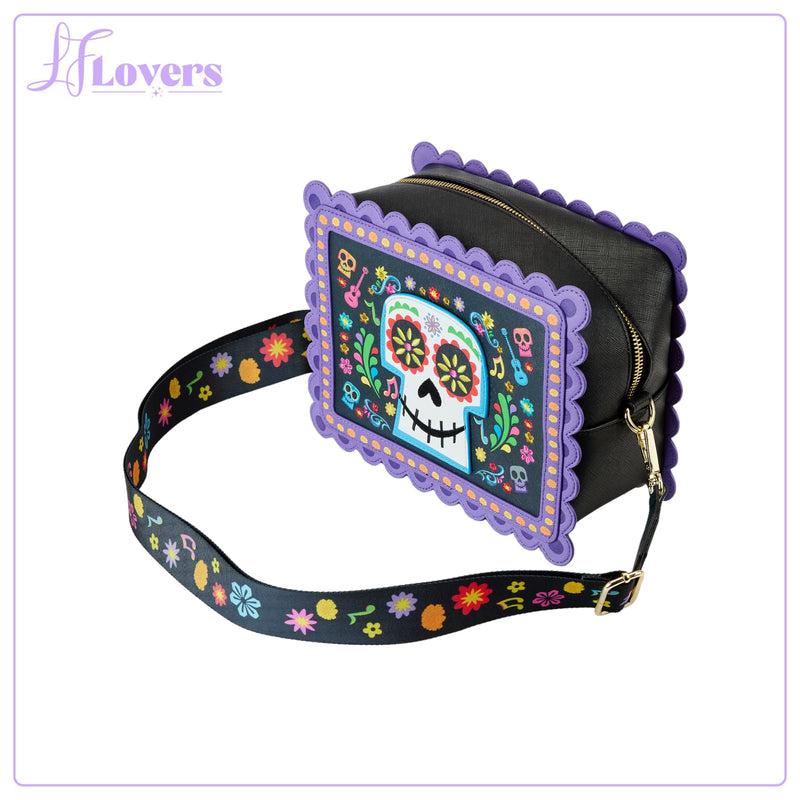 Load image into Gallery viewer, Loungefly Disney Pixar Coco Miguel Floral Skull Crossbody

