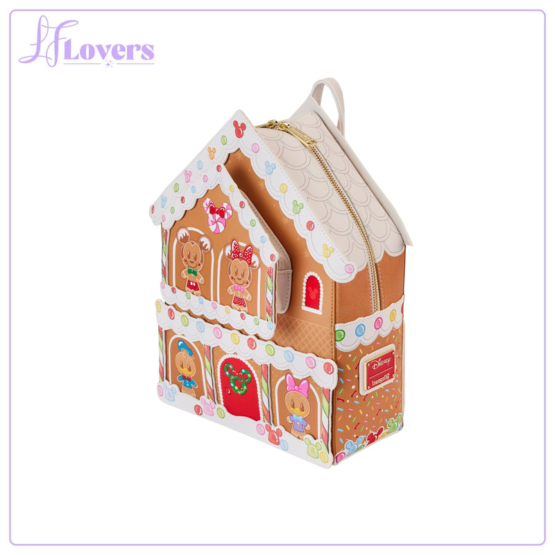 Load image into Gallery viewer, Loungefly Disney Mickey and Friends Gingerbread House Mini Backpack
