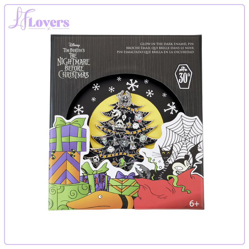 Load image into Gallery viewer, Loungefly Disney Nightmare Before Christmas Glow in the Dark Christmas Tree 3 Inch Pin
