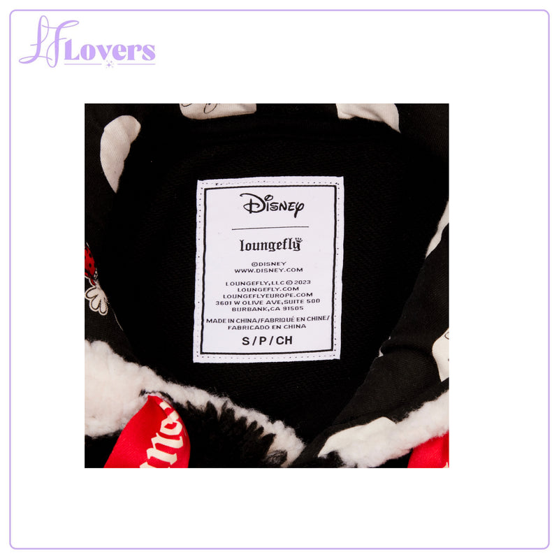 Load image into Gallery viewer, Loungefly Disney Minnie Rocks The Dots Sherpa Unisex Hoodie - LF Lovers
