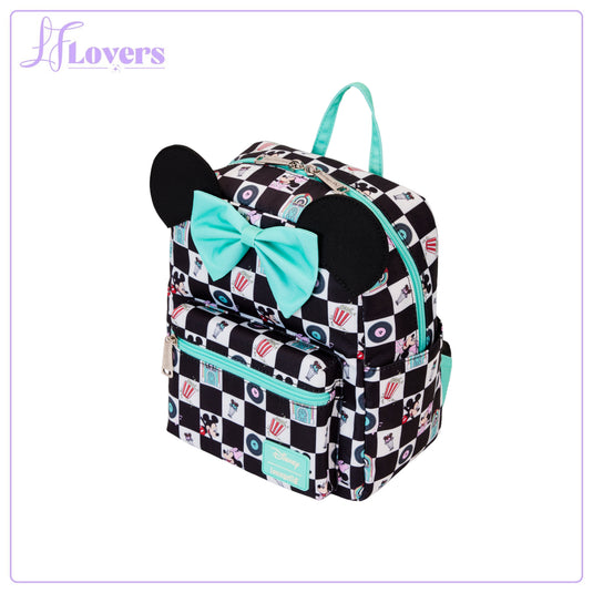 Loungefly Disney Mickey and Minnie Date Night Diner AOP Nylon Mini Backpack - LF Lovers