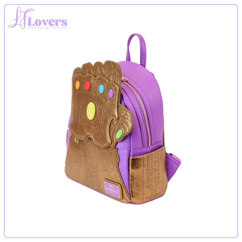 Load image into Gallery viewer, Loungefly Marvel Shine Thanos Gauntlet Mini Backpack - LF Lovers
