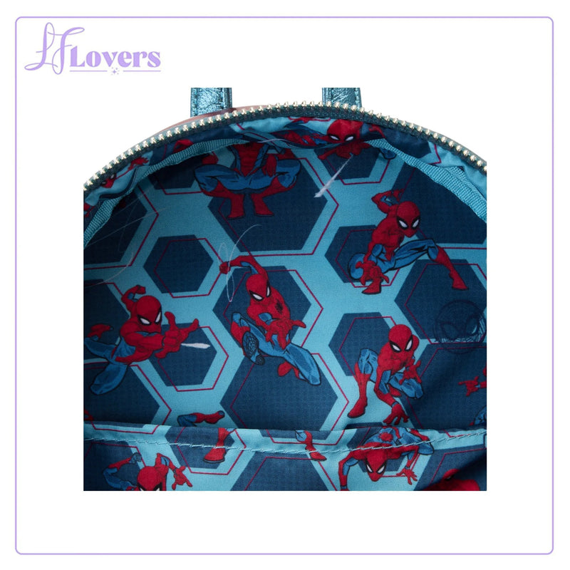 Load image into Gallery viewer, Loungefly Marvel Spiderman Shine Cosplay Mini Backpack

