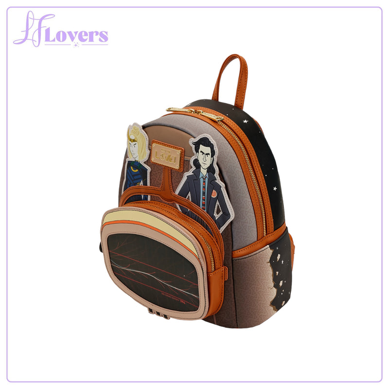 Load image into Gallery viewer, Loungefly Marvel Loki TVA Lenticular Multiverse Mini Backpack

