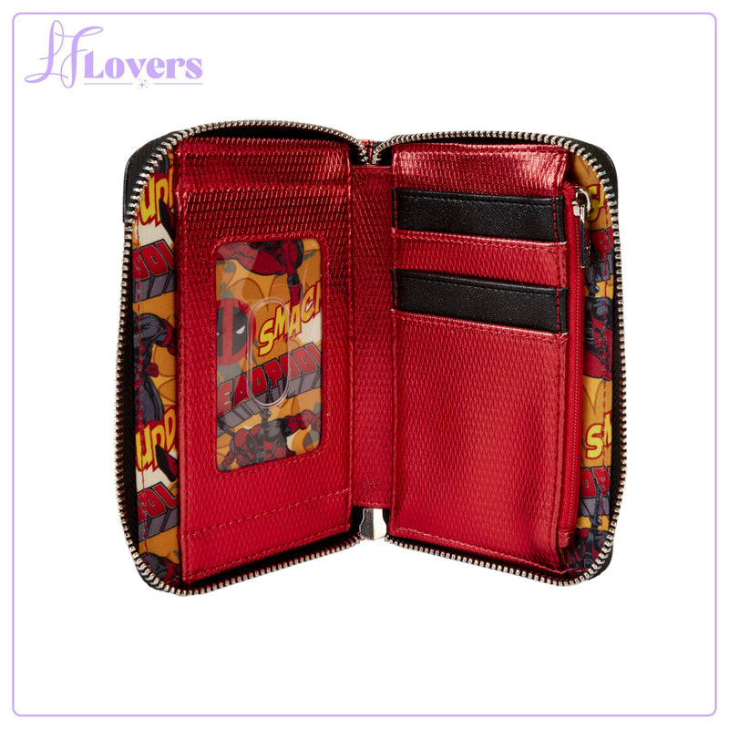 Load image into Gallery viewer, Loungefly Marvel Deadpool Metallic Collection Cosplay Zip Around Wallet - LF Lovers

