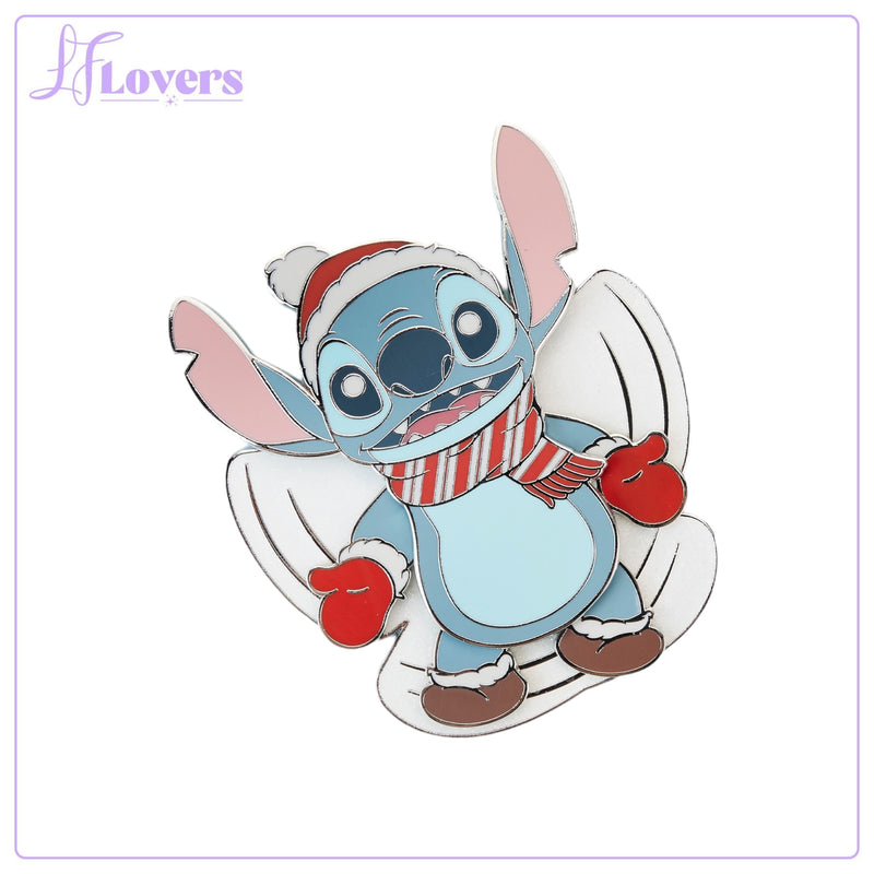 Load image into Gallery viewer, Loungefly Disney Stitch Snow Angel 3 Inch Pin
