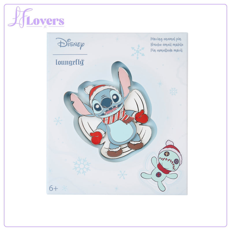 Load image into Gallery viewer, Loungefly Disney Stitch Snow Angel 3 Inch Pin
