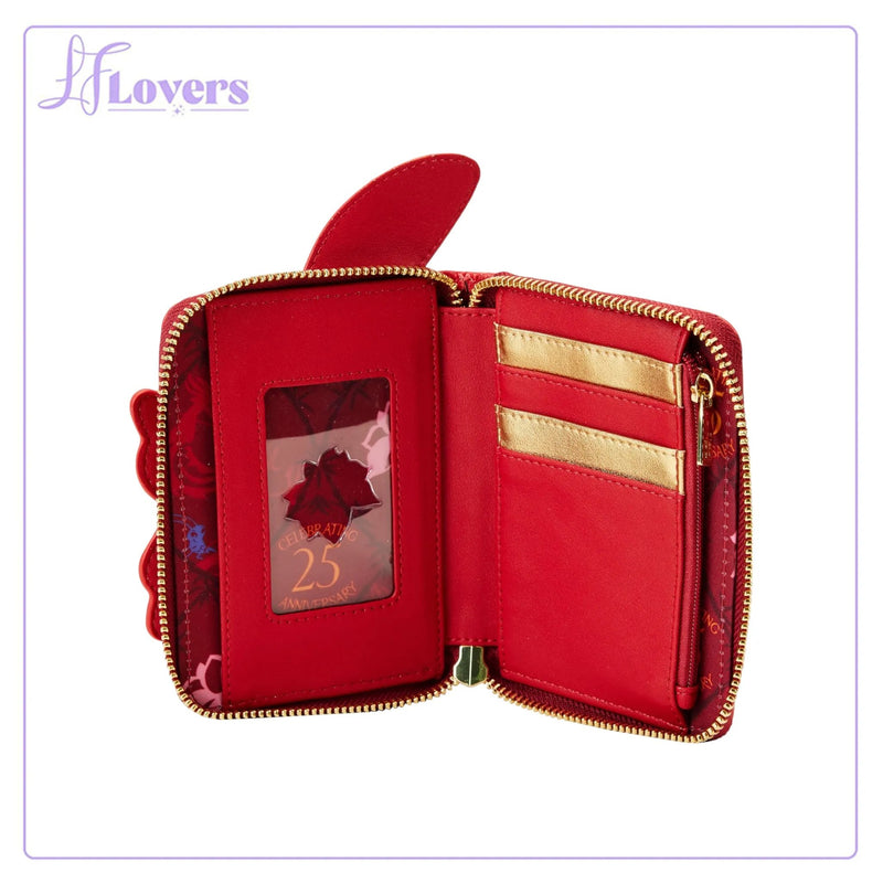 Load image into Gallery viewer, Loungefly Disney Mulan 25th Anniversary Mushu Glitter Zip Around Wallet
