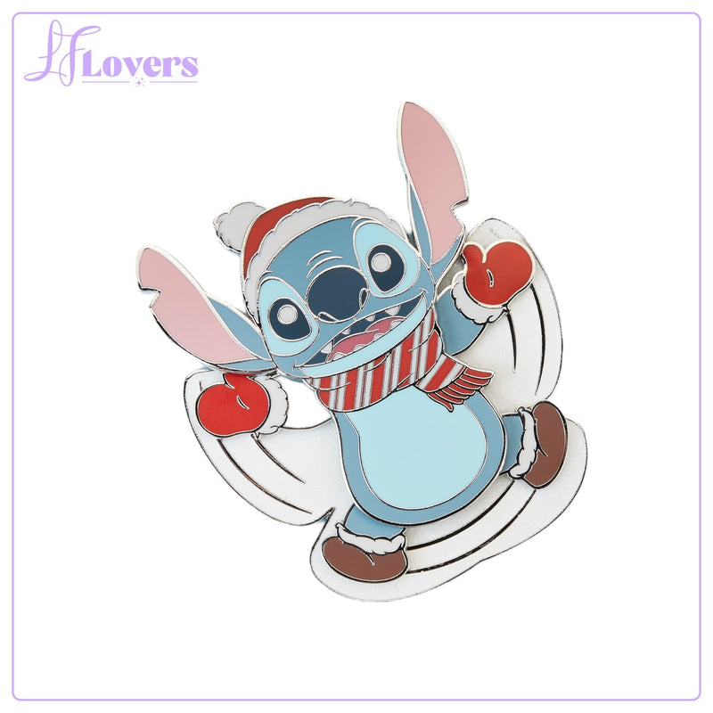 Load image into Gallery viewer, Loungefly Disney Stitch Snow Angel 3 Inch Pin
