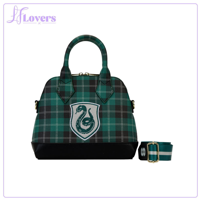 Load image into Gallery viewer, Loungefly Warner Brothers Harry Potter Slytherin Plaid Crossbody
