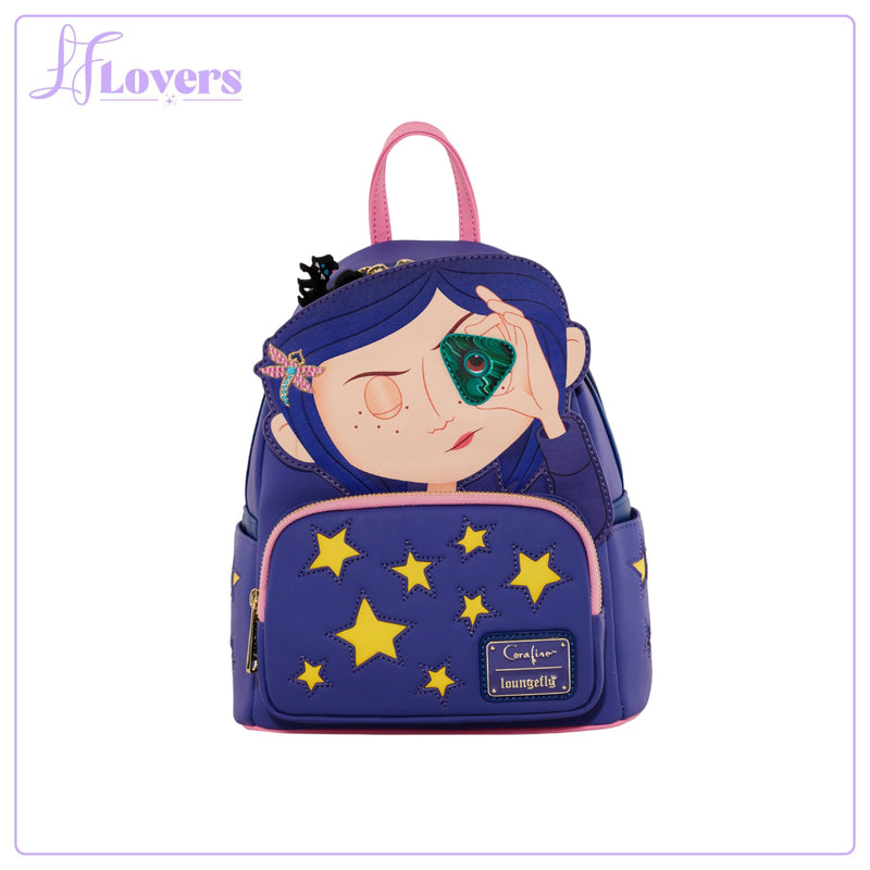 Load image into Gallery viewer, Loungefly Laika Coraline Stars Cosplay Mini Backpack
