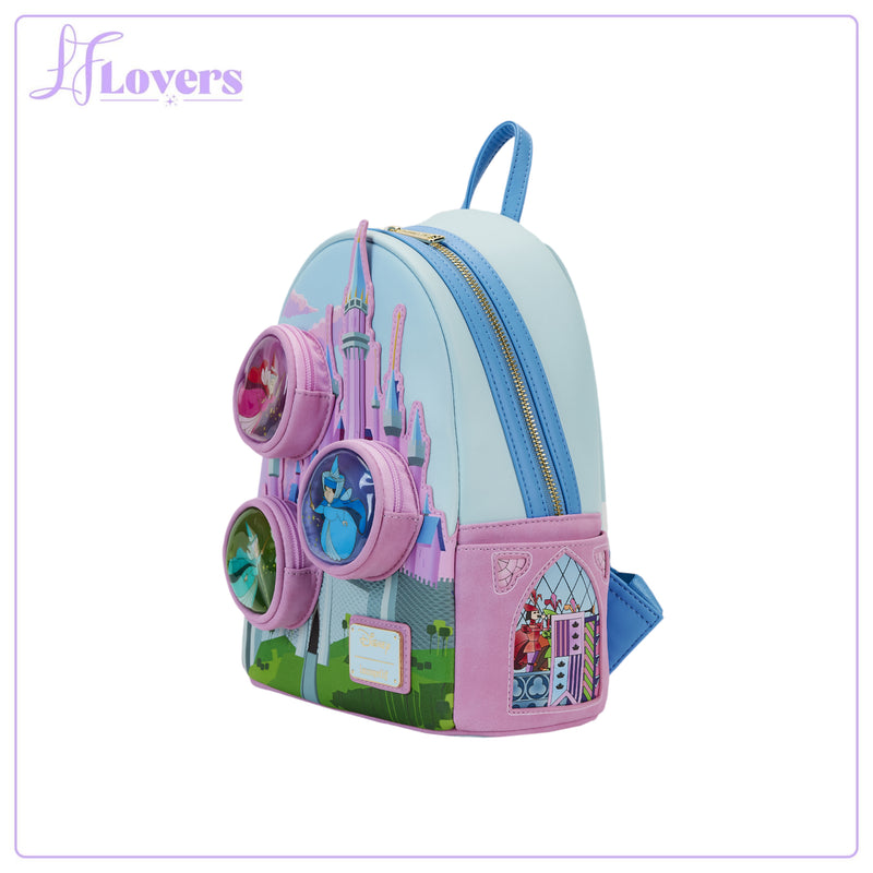 Load image into Gallery viewer, Loungefly Disney Sleeping Beauty Stained Glass Castle Mini Backpack
