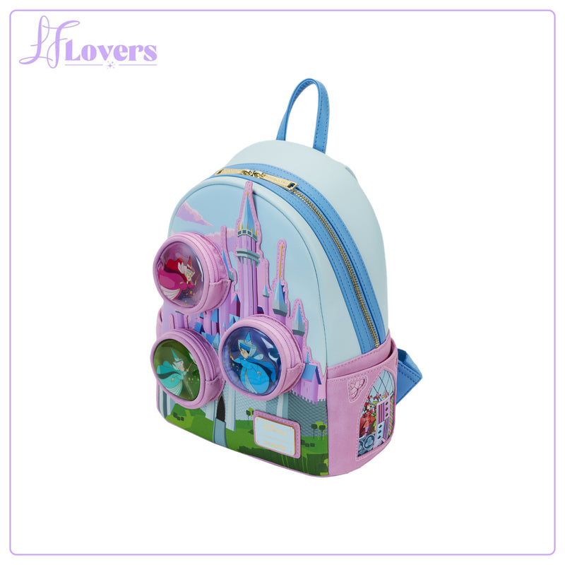 Load image into Gallery viewer, Loungefly Disney Sleeping Beauty Stained Glass Castle Mini Backpack

