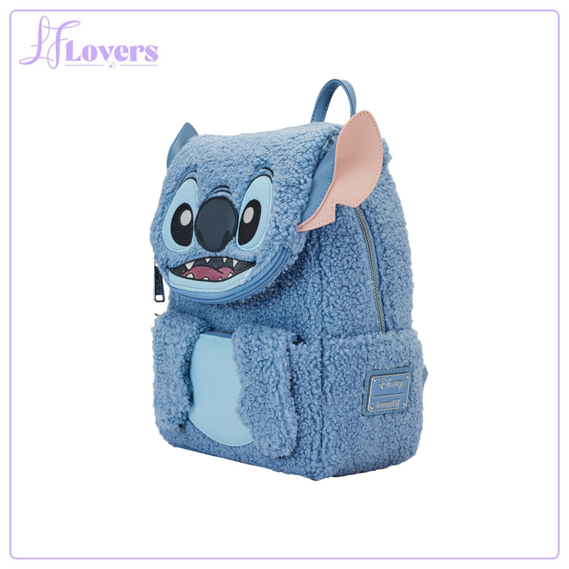 Load image into Gallery viewer, Loungefly Disney Stitch Plush Pocket Mini Backpack

