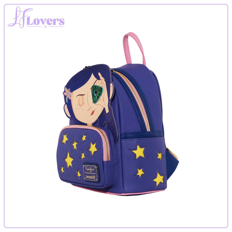 Load image into Gallery viewer, Loungefly Laika Coraline Stars Cosplay Mini Backpack
