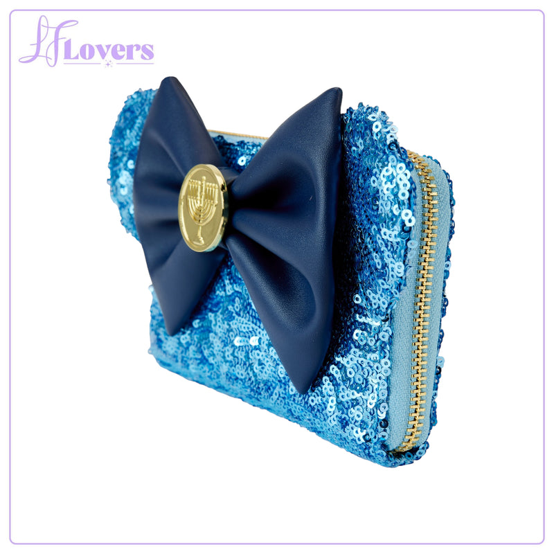 Load image into Gallery viewer, Loungefly Disney Mickey Hanukkah Menorah Zip Around Wallet
