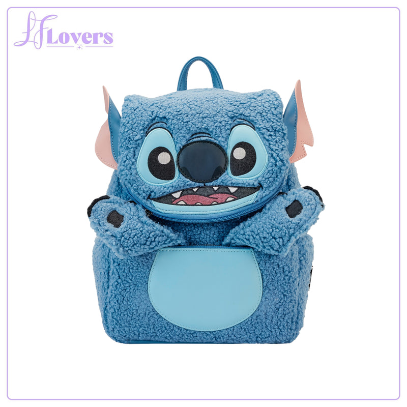 Load image into Gallery viewer, Loungefly Disney Stitch Plush Pocket Mini Backpack - LF Lovers
