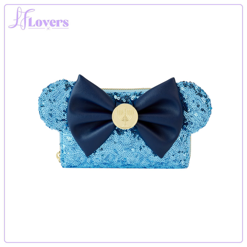 Load image into Gallery viewer, Loungefly Disney Mickey Hanukkah Menorah Zip Around Wallet
