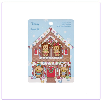 Loungefly Disney Mickey and Friends Gingerbread 4 PC Pin Set - LF Lovers