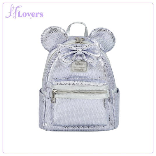 Loungefly Disney Minnie Mouse Silver Ear Mini Backpack - EMEA Exclusive